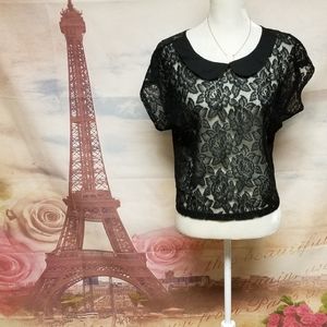 Lily white  see through floral top